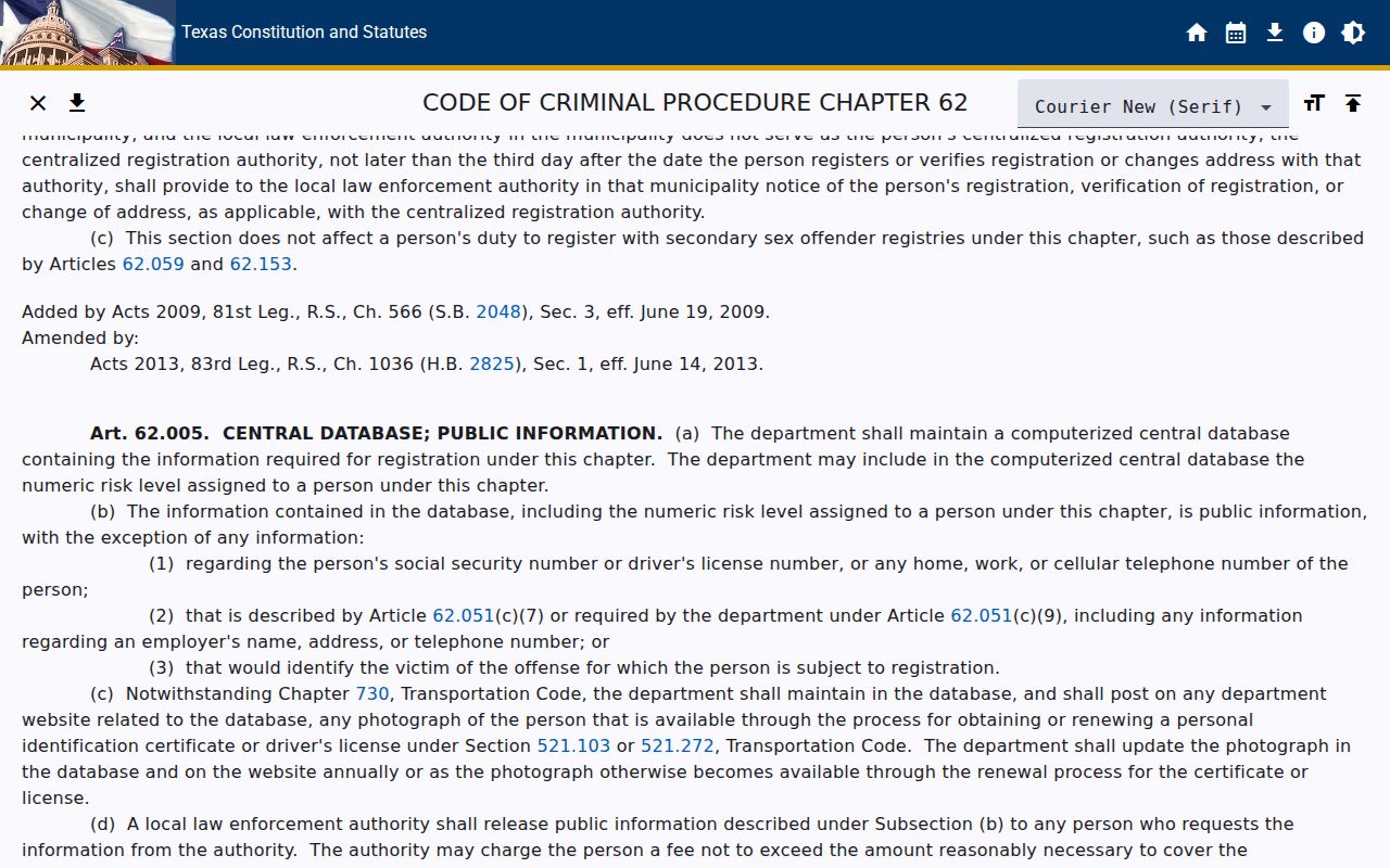 Aransas County sex offender profile fields under Texas law