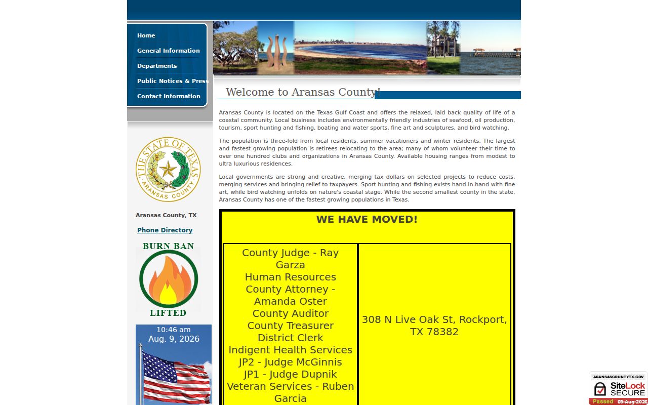Official Aransas County government homepage